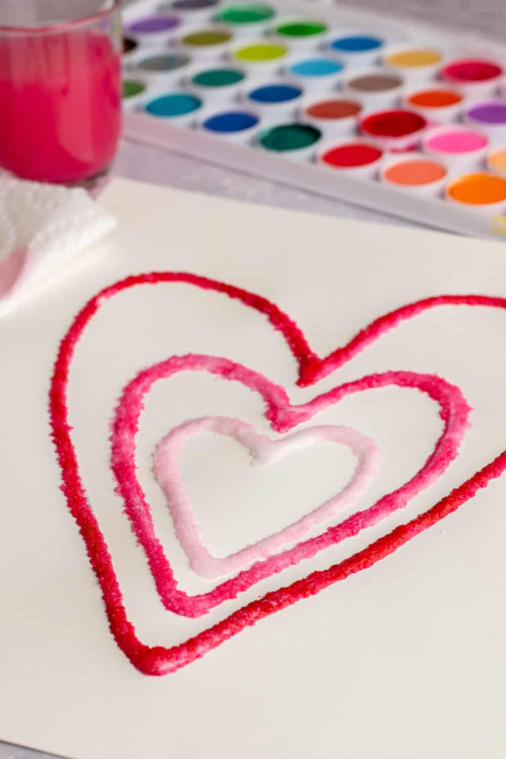 Heart Glue Salt Painting