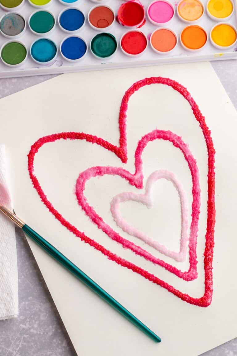 Heart Glue Salt Painting: Cute Valentine Art For Kids