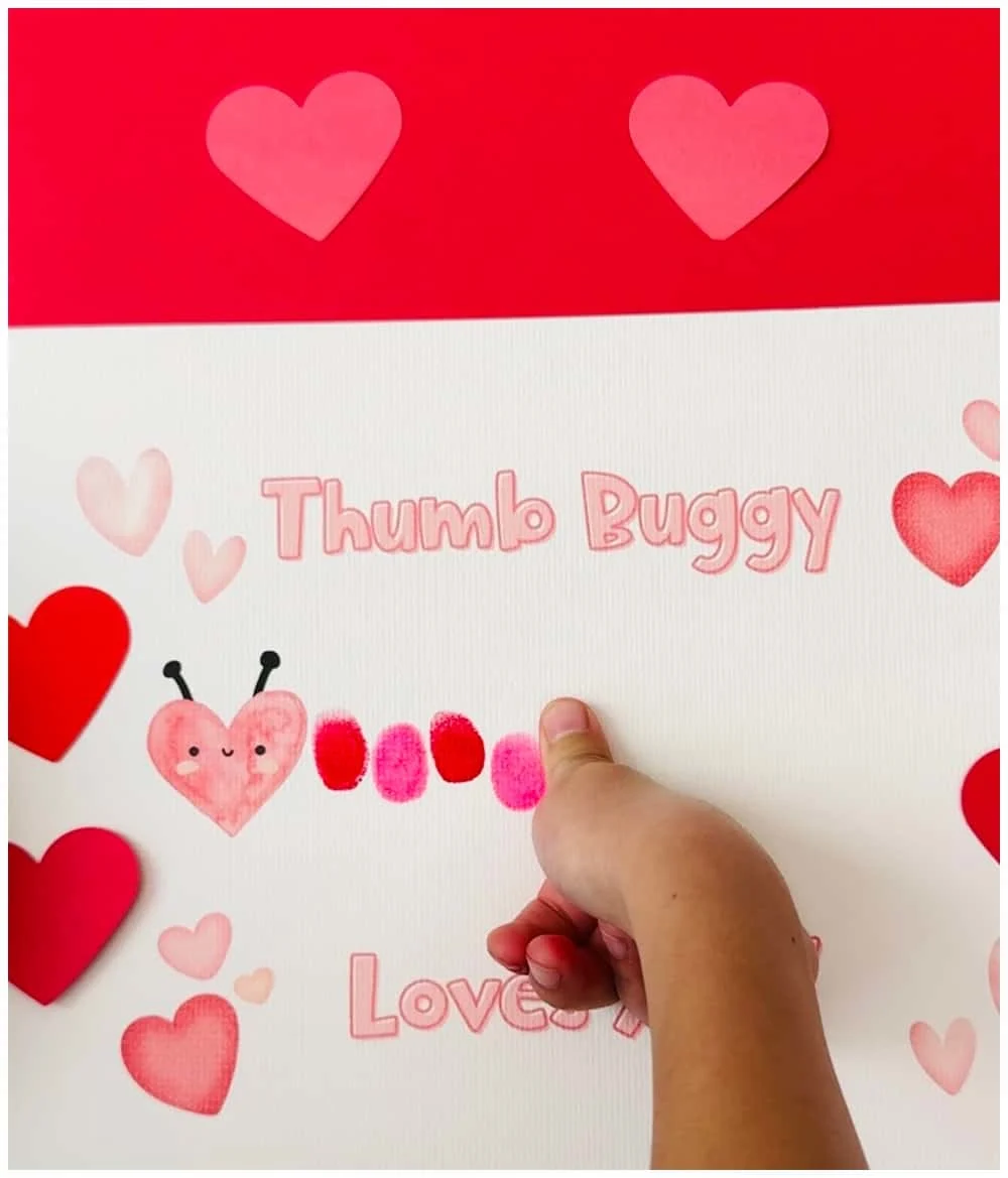 Cute Valentine Thumbprint Art