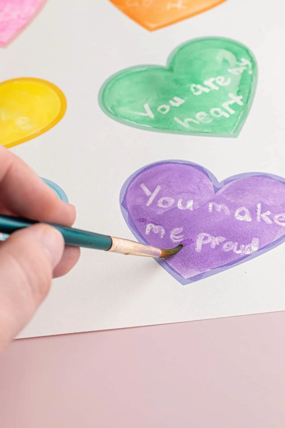 Watercolor Conversation Hearts