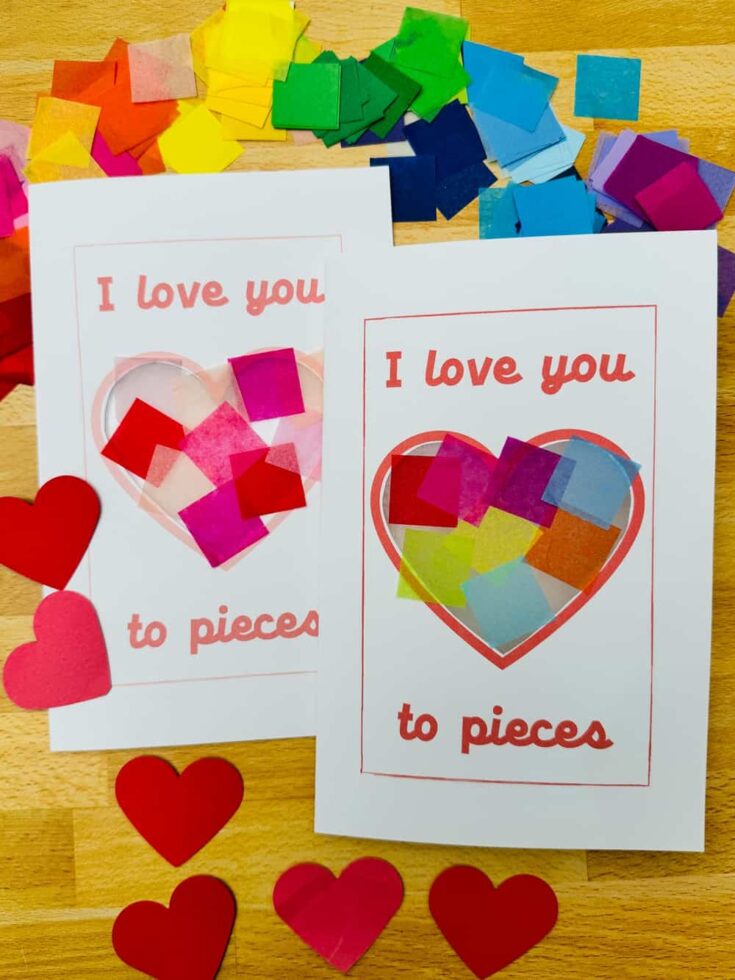 I Love You To Pieces Valentine Card - Printable Template