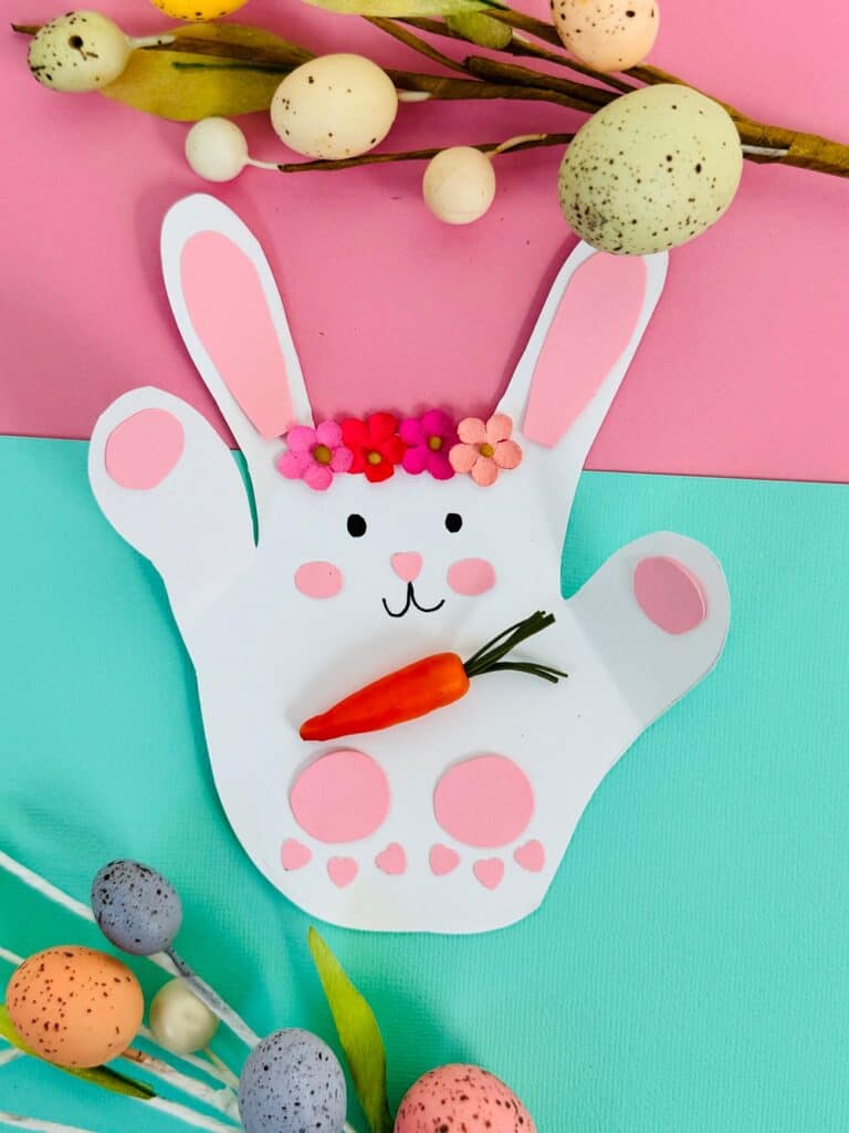 Cute and Clever Bunny Handprint Craft – Easter Craft For Kids