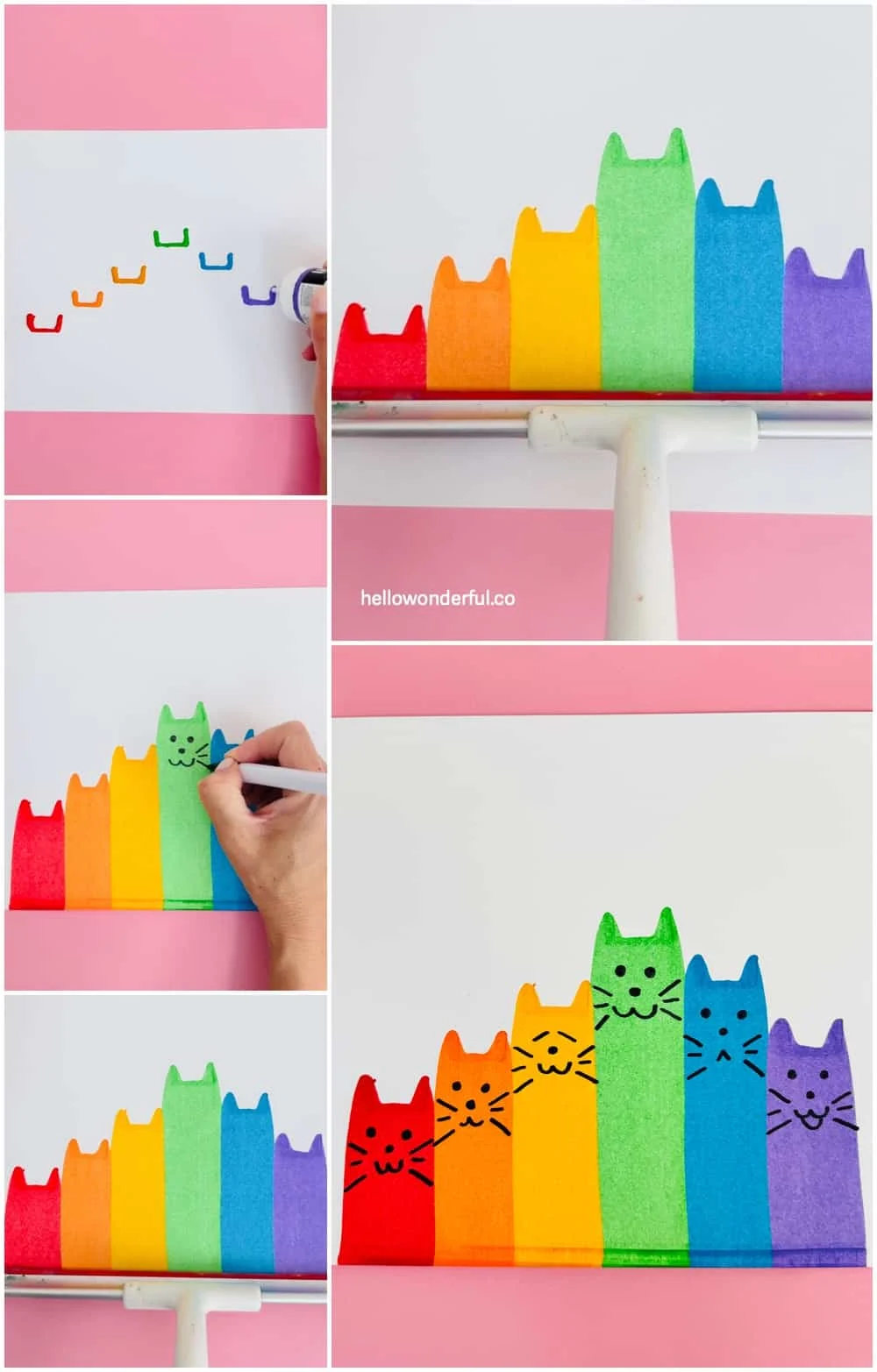 Clever Rainbow Cat Squeegee Art