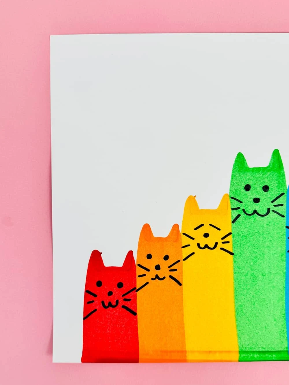 Clever Rainbow Cat Squeegee Art