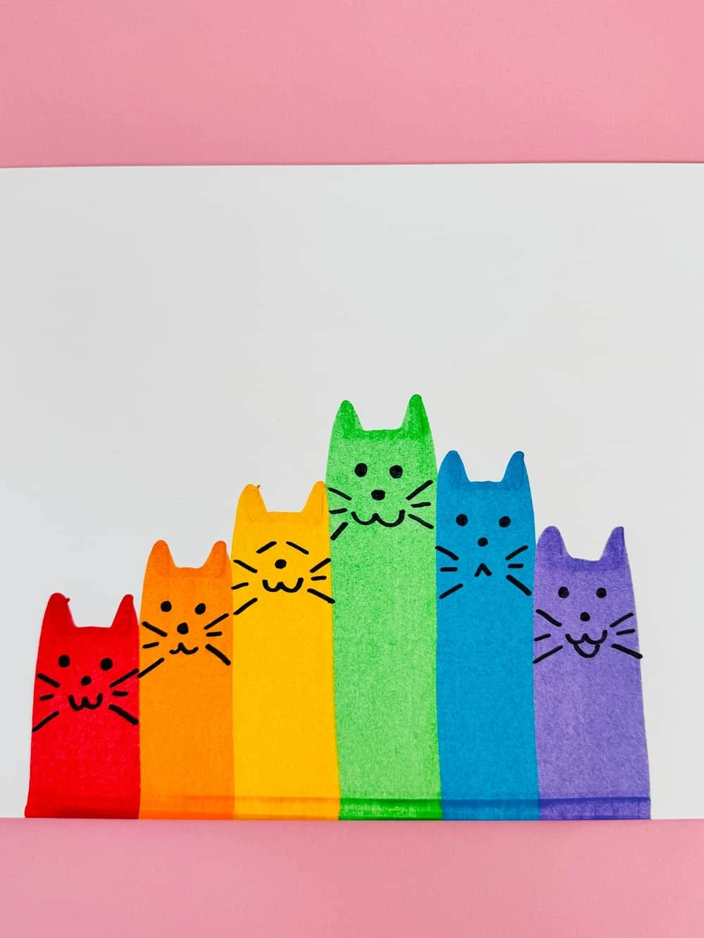 Clever Rainbow Cat Squeegee Art