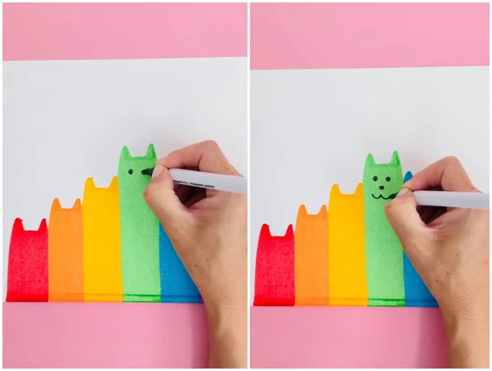 Clever Rainbow Cat Squeegee Art