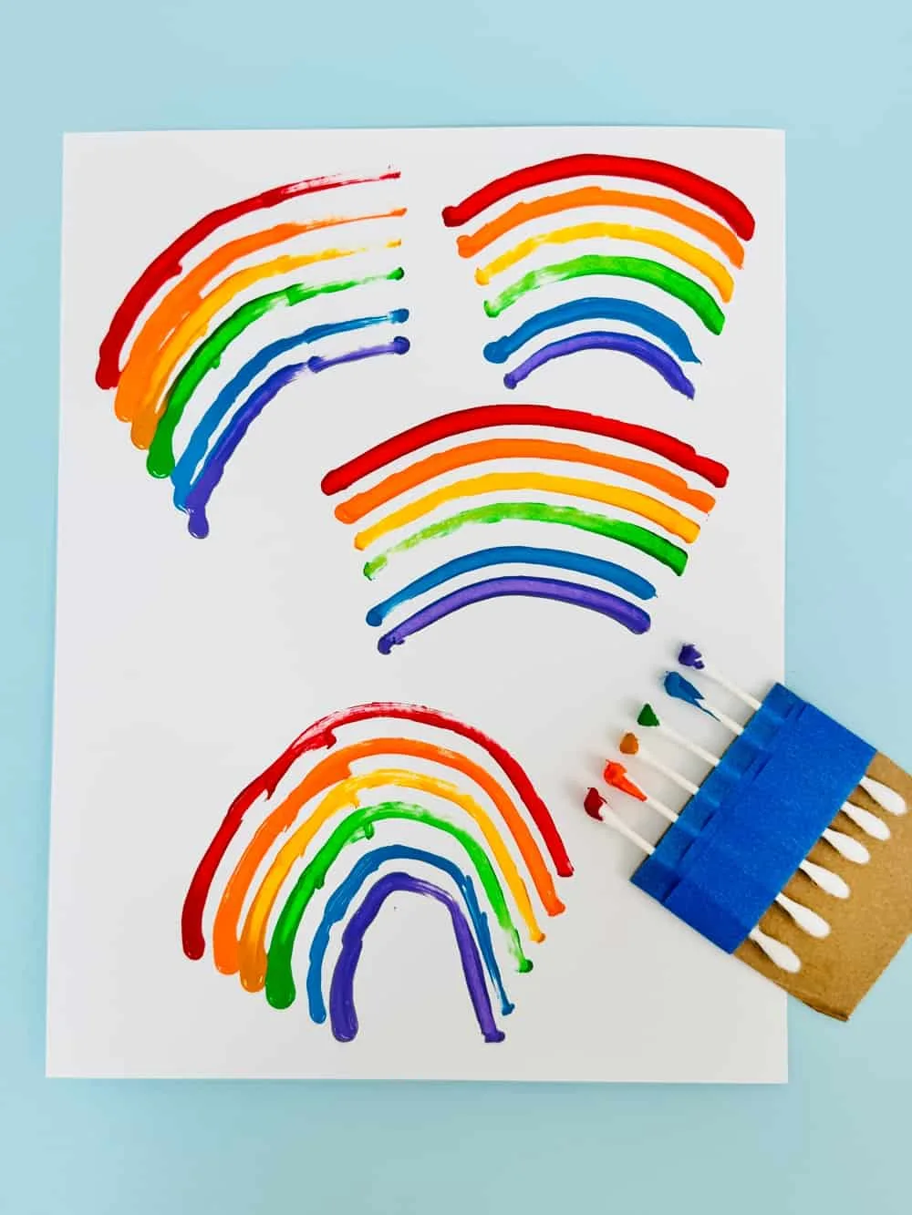 Q-Tip Rainbow Craft - Cute Rainbow Art For Kids