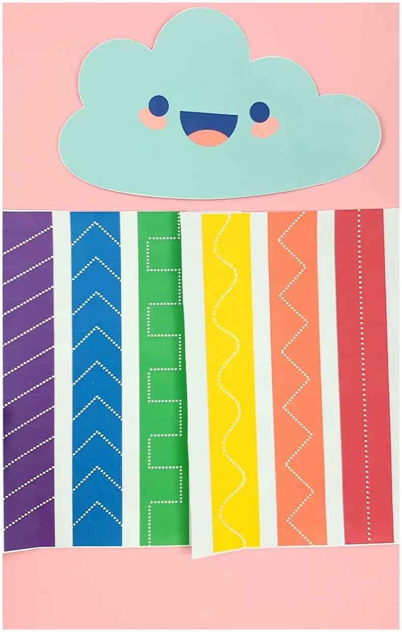 Rainbow Cloud Scissor Skills Activity For Kids