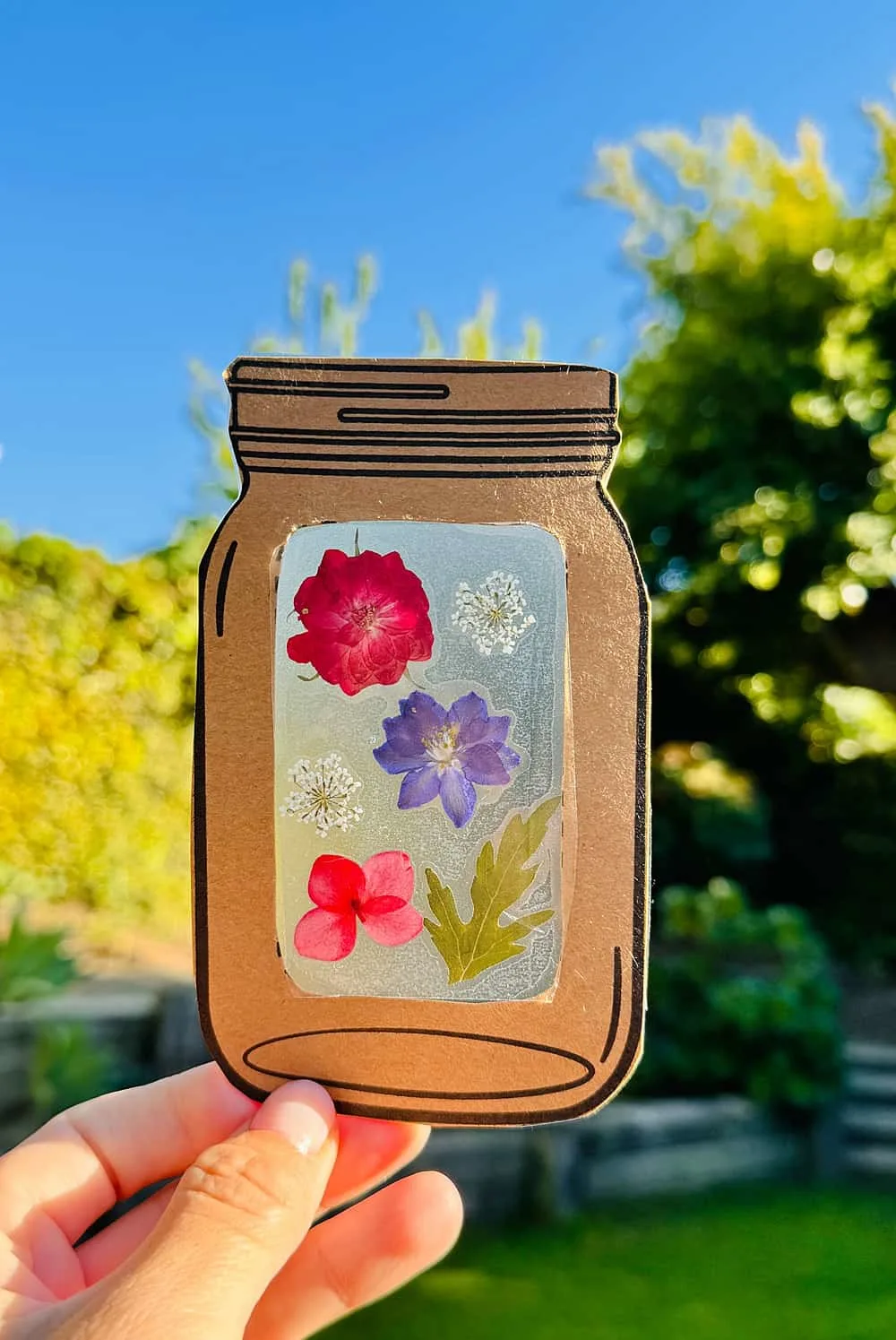 pressed flower jars