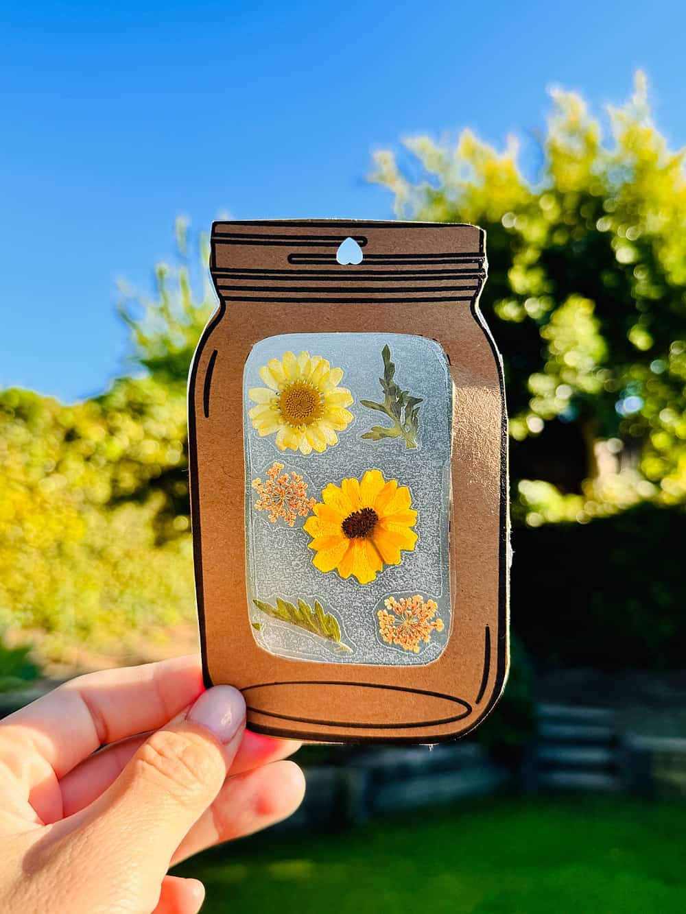 pressed flower jars