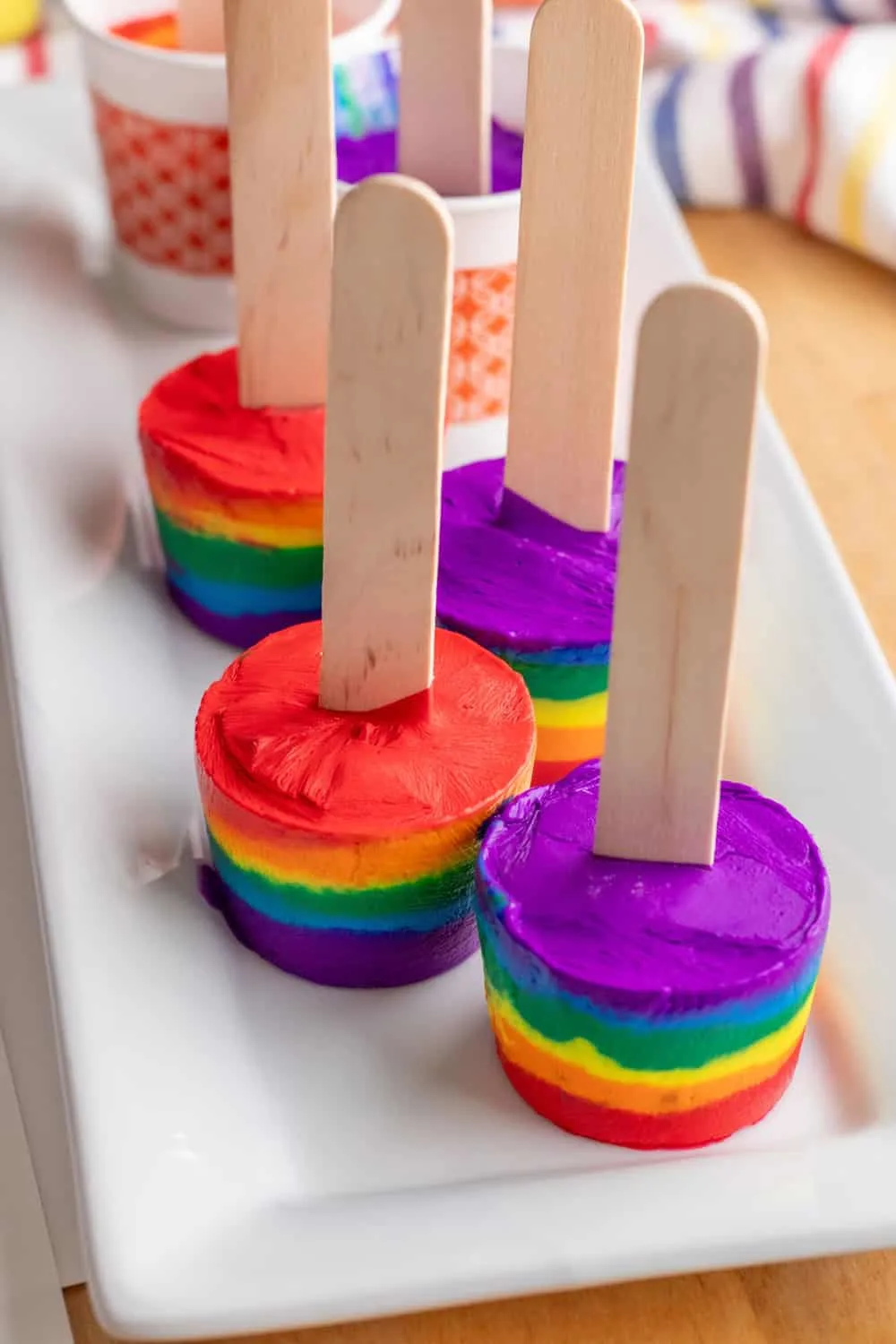 Rainbow Paint Popsicles