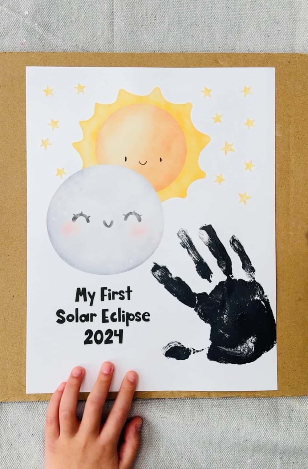 Solar Eclipse Handprint Craft