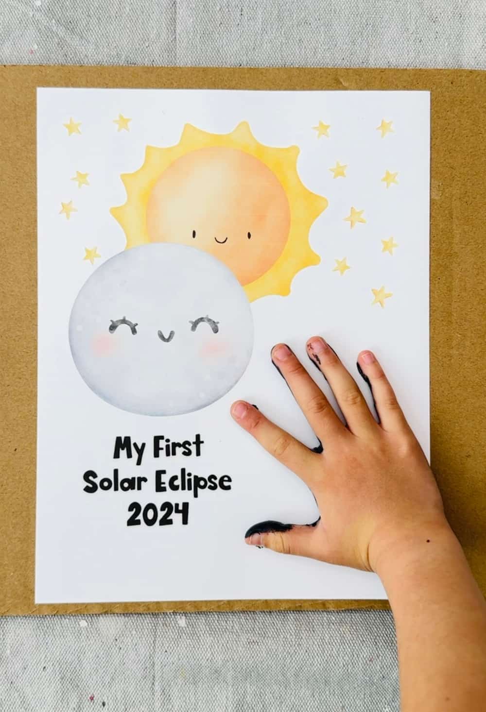 Solar Eclipse Handprint Craft