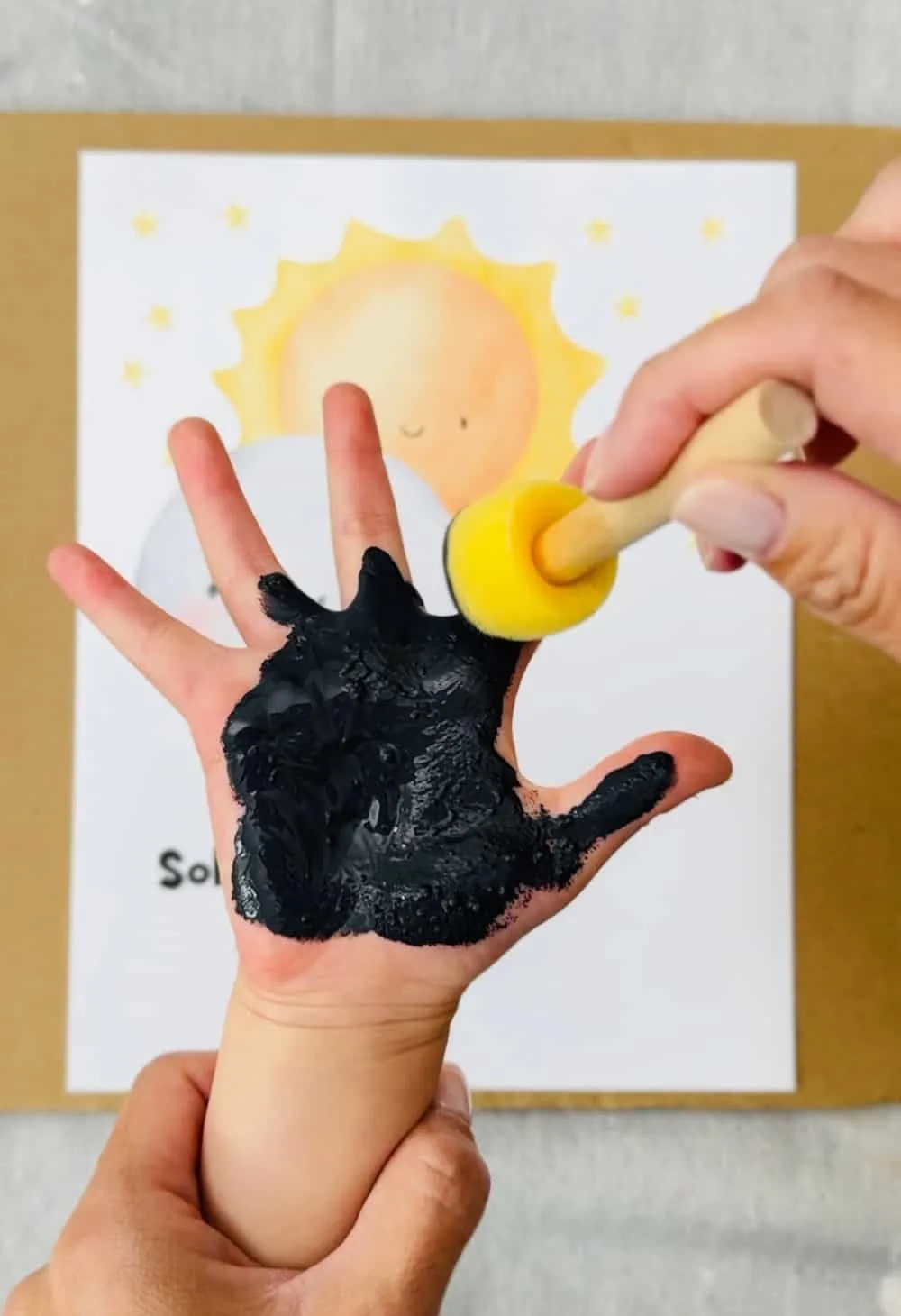 Solar Eclipse Handprint Craft