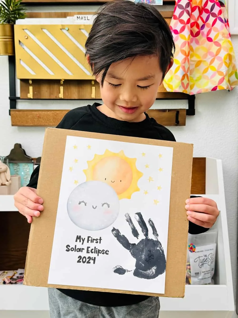 Solar Eclipse Handprint Craft