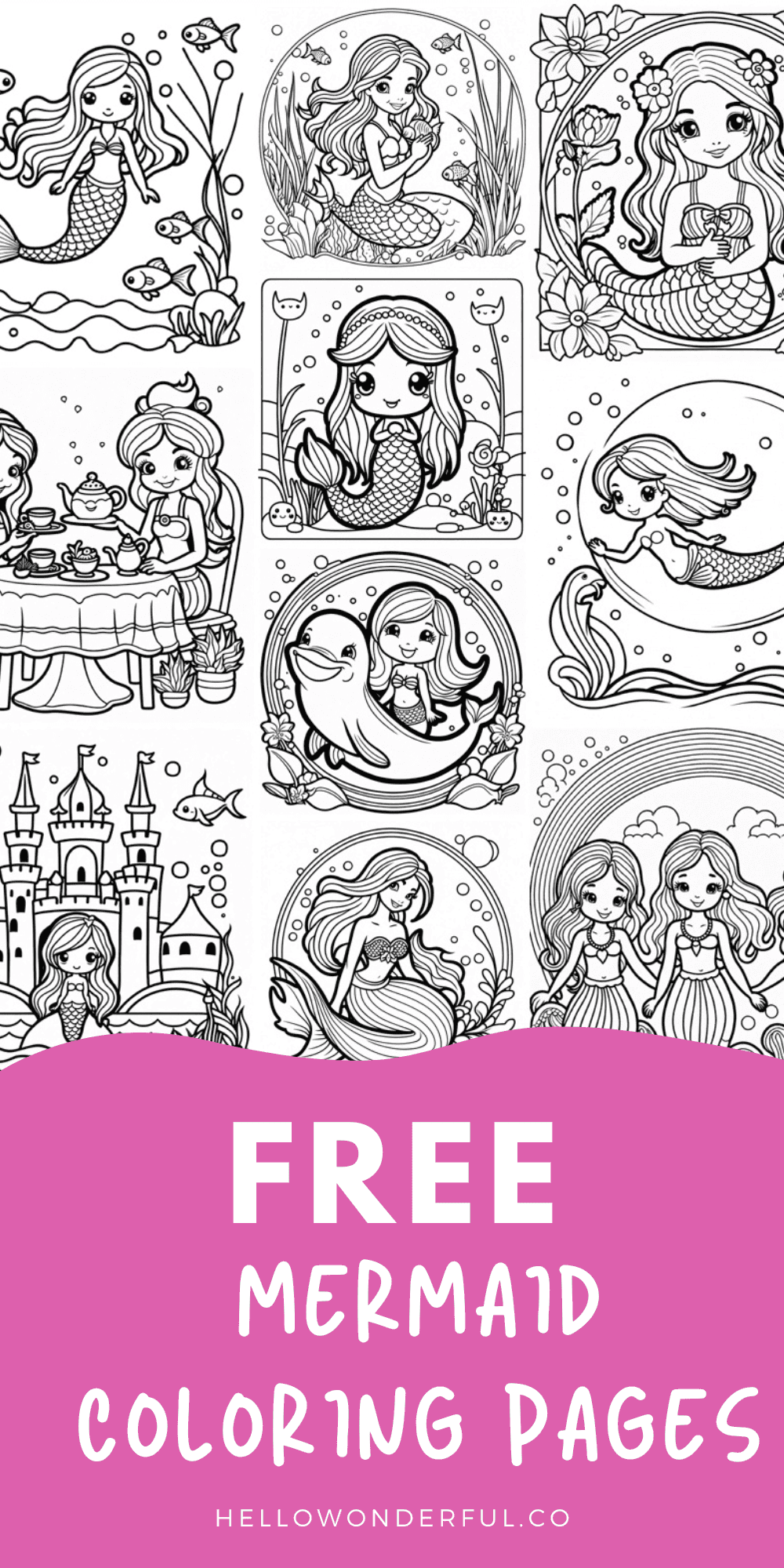 free mermaid coloring pages