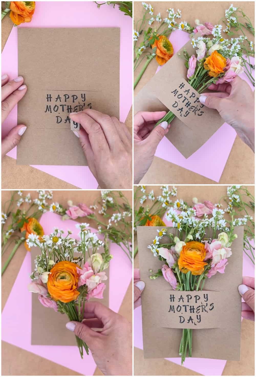 کارت گل روز مادر DIY