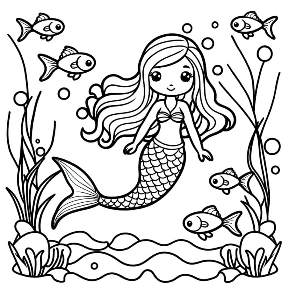 Free Mermaid Coloring Pages With - Free Mermaid Coloring Pages1 960x960