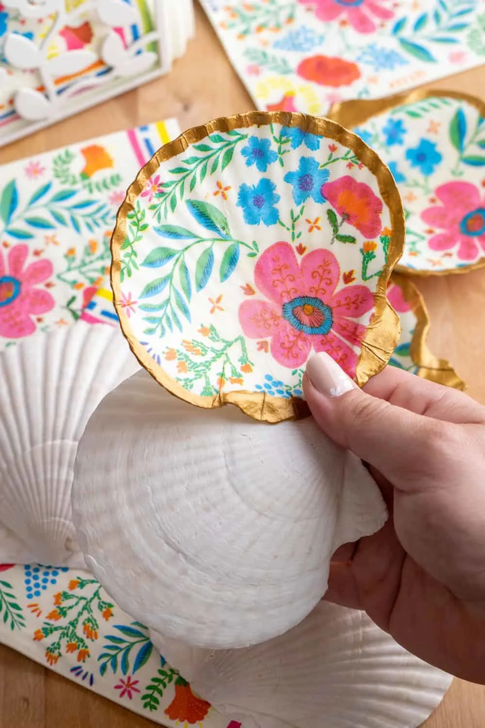 Napkin Decoupage Seashells