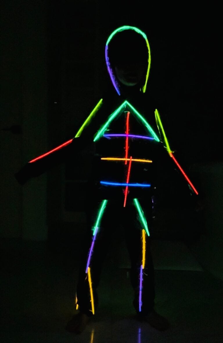 DIY Glow In The Dark Skeleton Costume