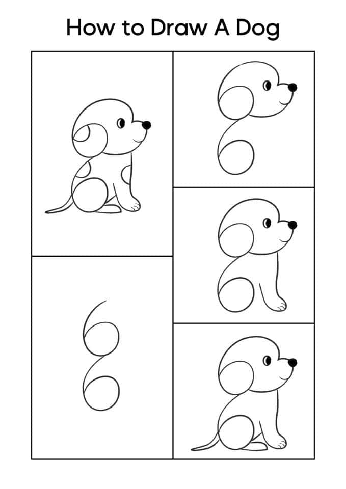How to Draw a Dog Using Numbers - Free Template