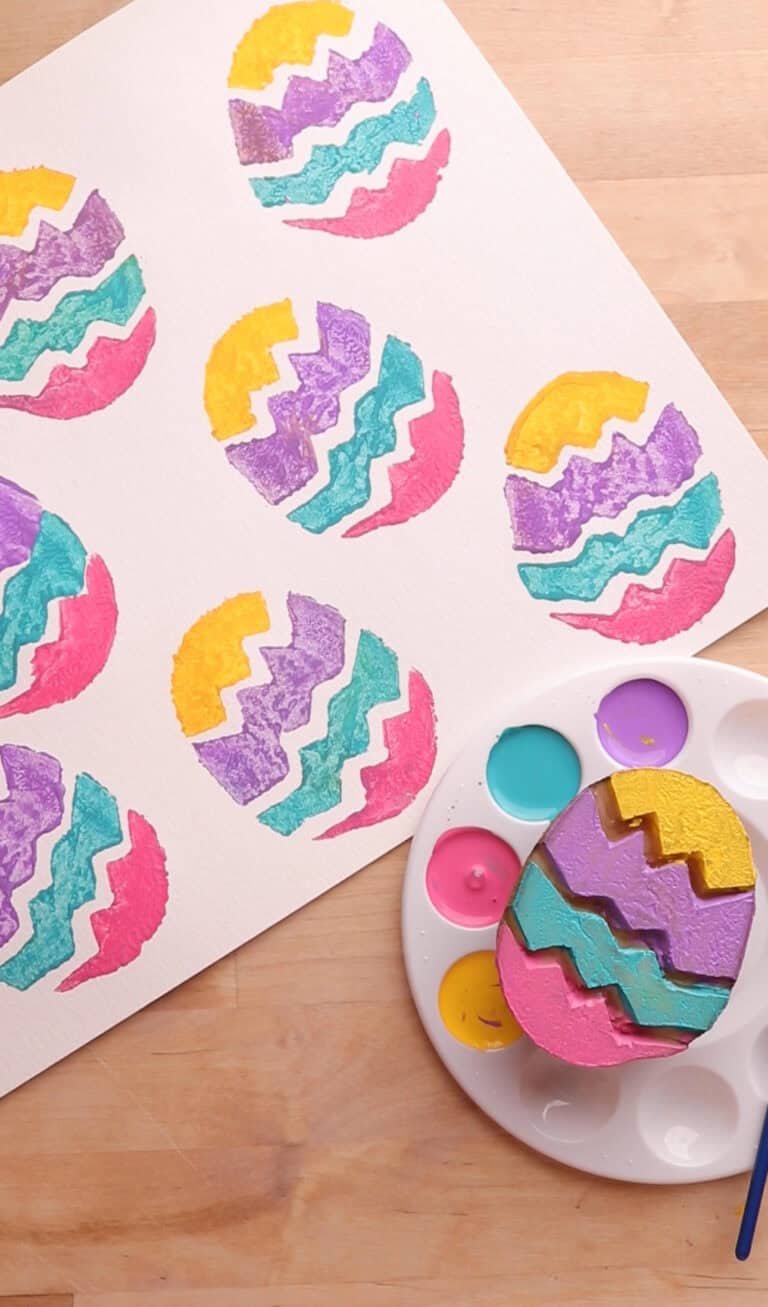 Potato Stamped Easter Eggs – a Creative Easter Craft