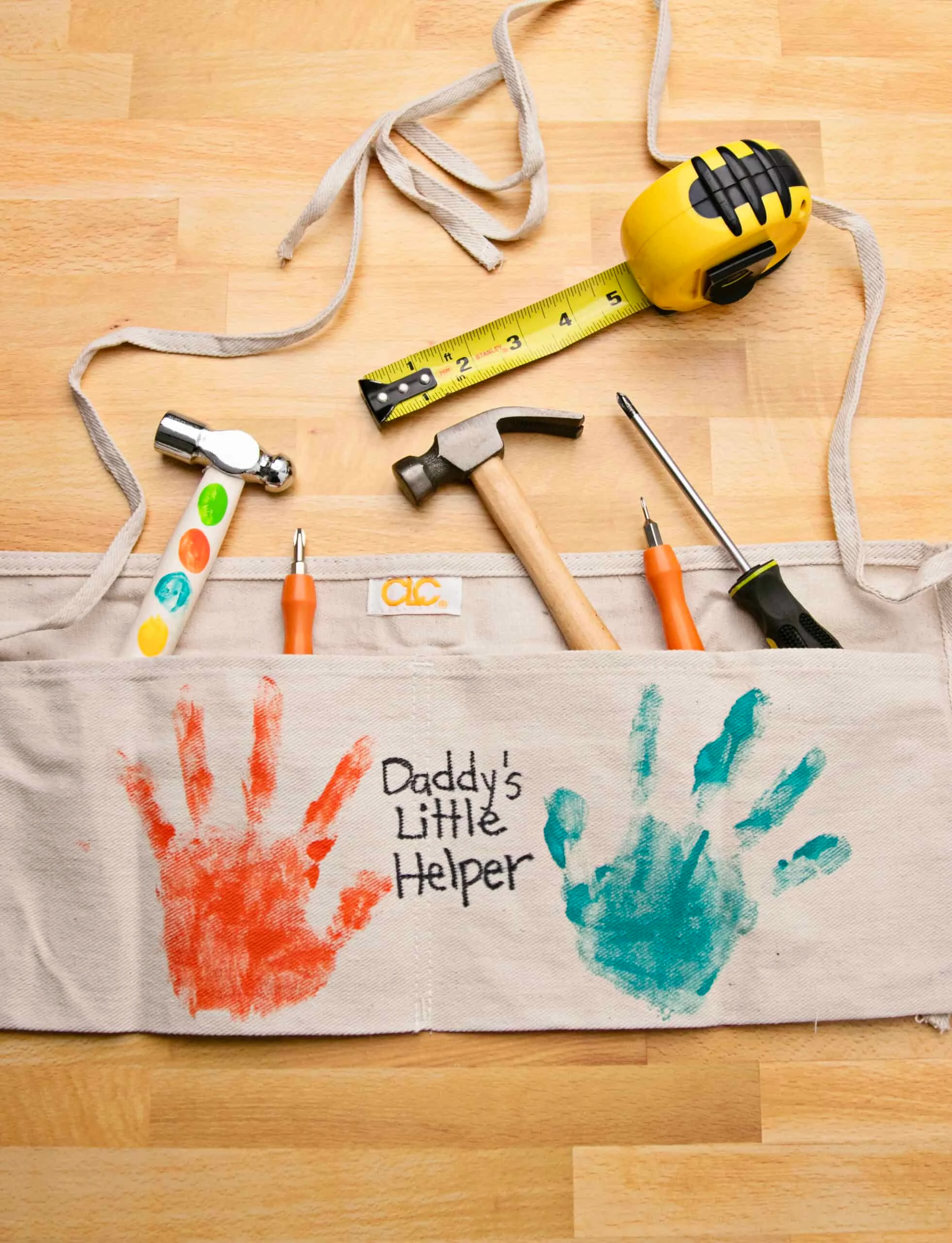 DIY Father's Day Handprint Tool Apron 