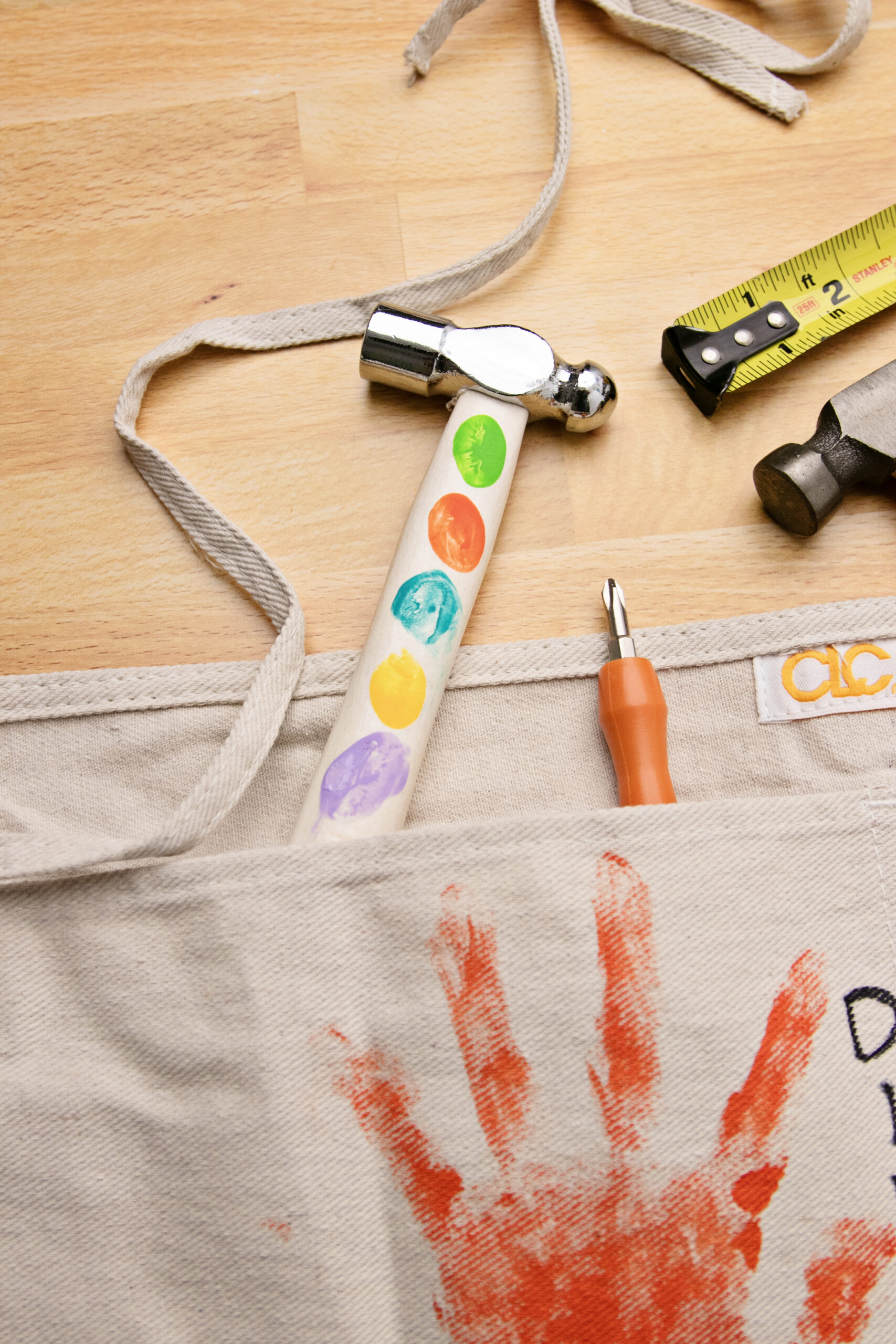 DIY Father's Day Handprint Tool Apron 