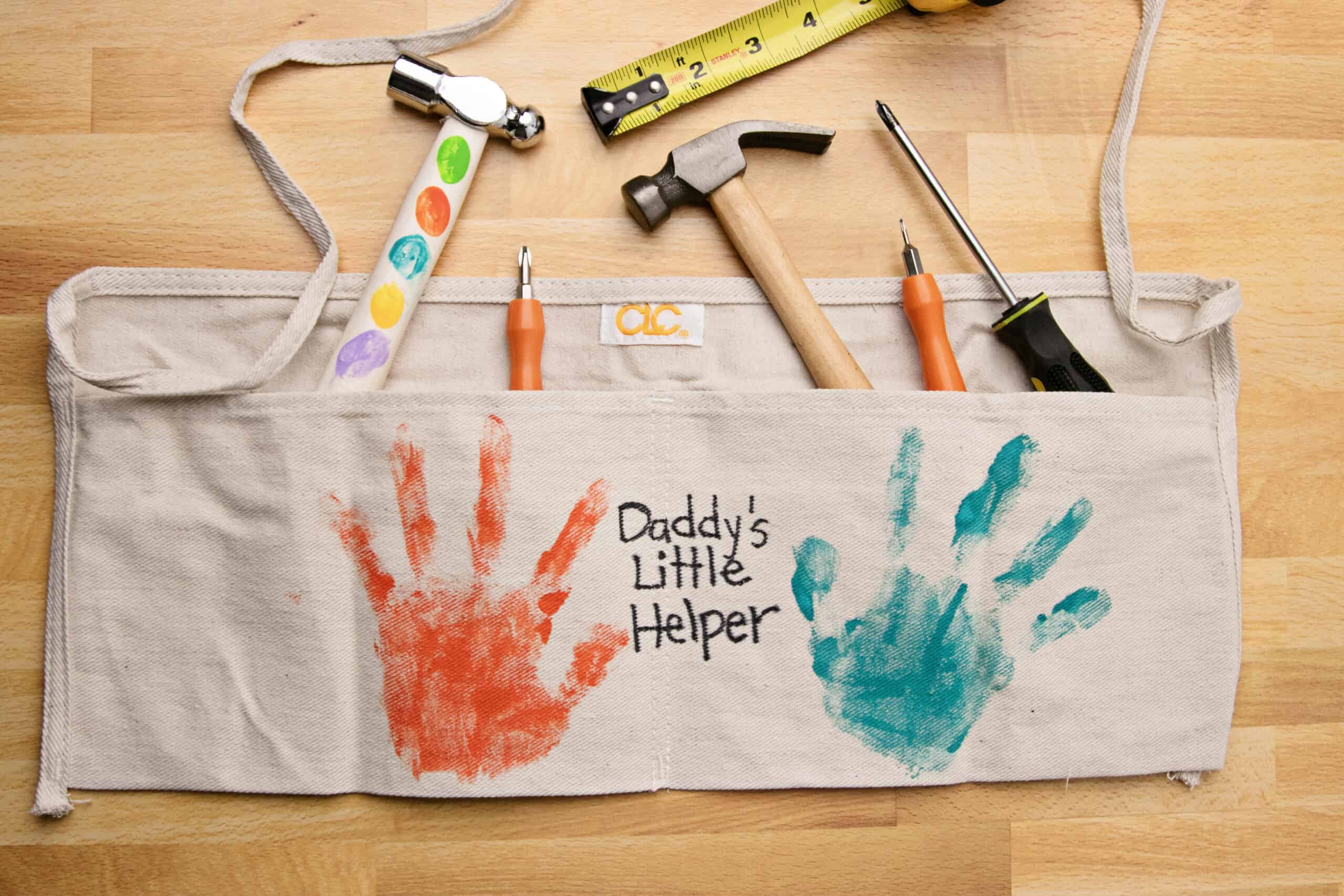 DIY Father's Day Handprint Tool Apron 