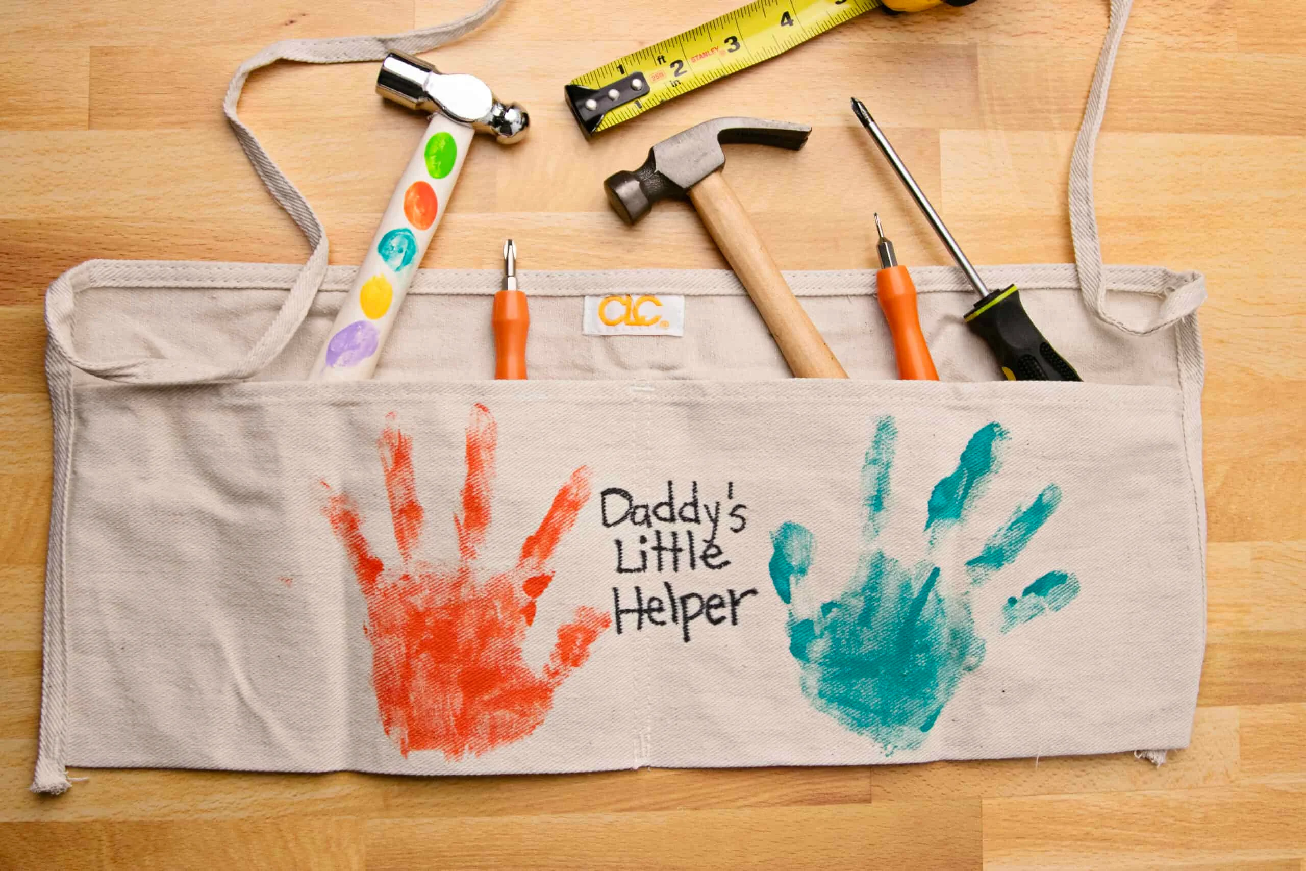 DIY Father's Day Handprint Tool Apron 