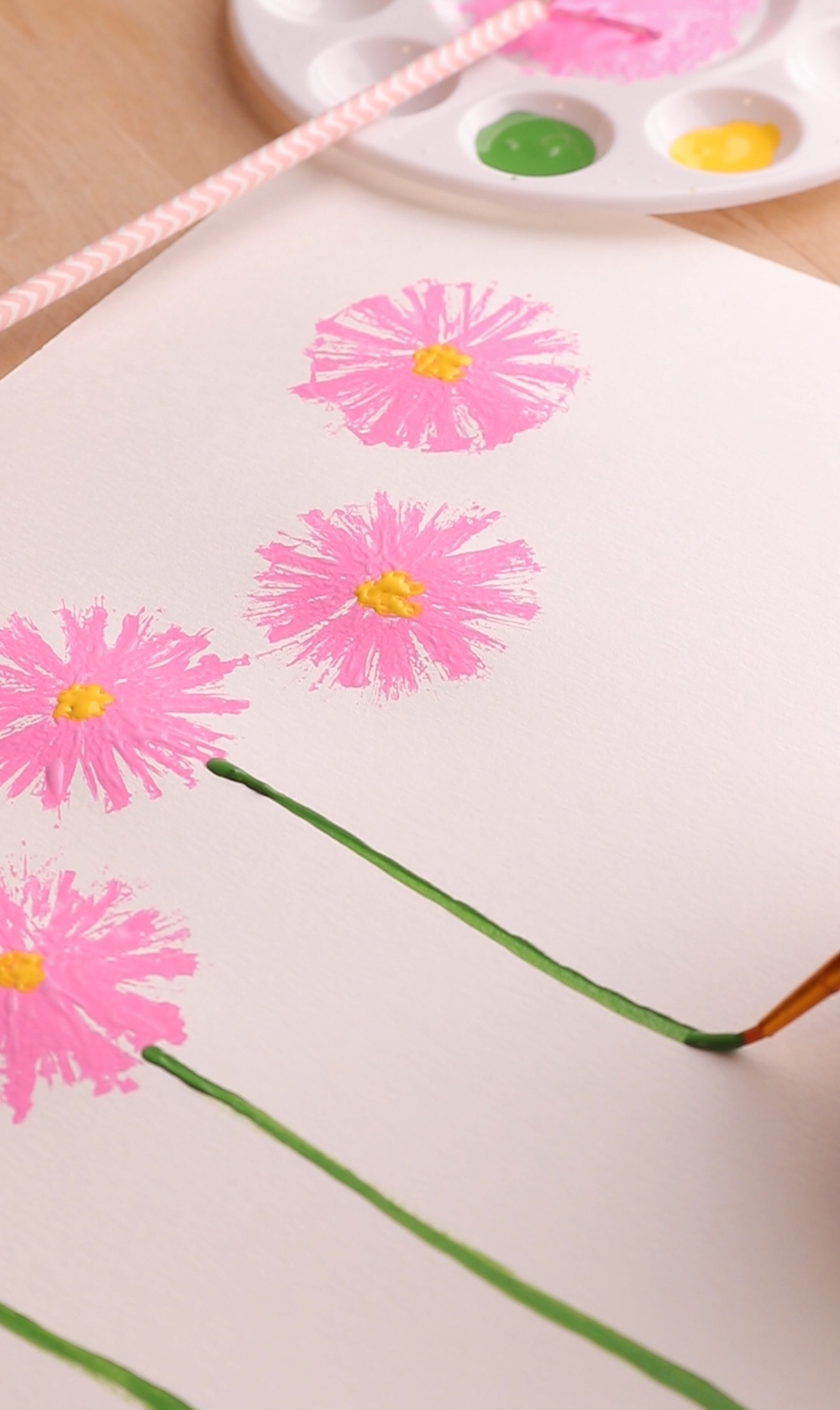 flower straw painting 