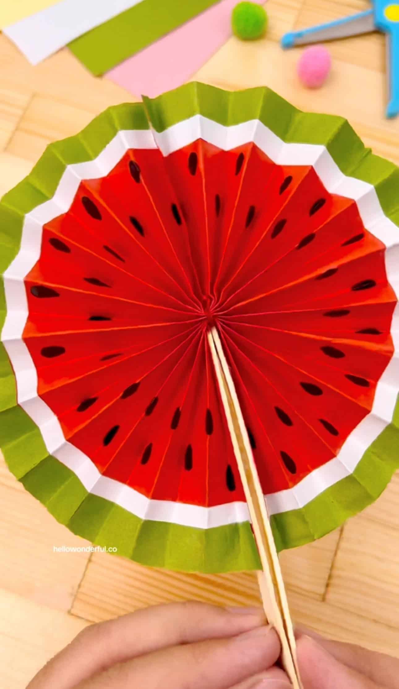 watermelon paper fan