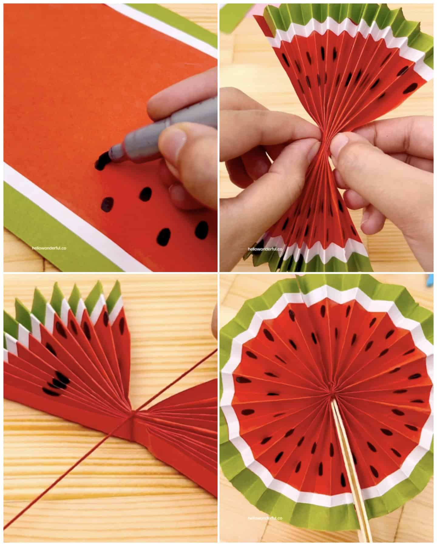 watermelon paper fan