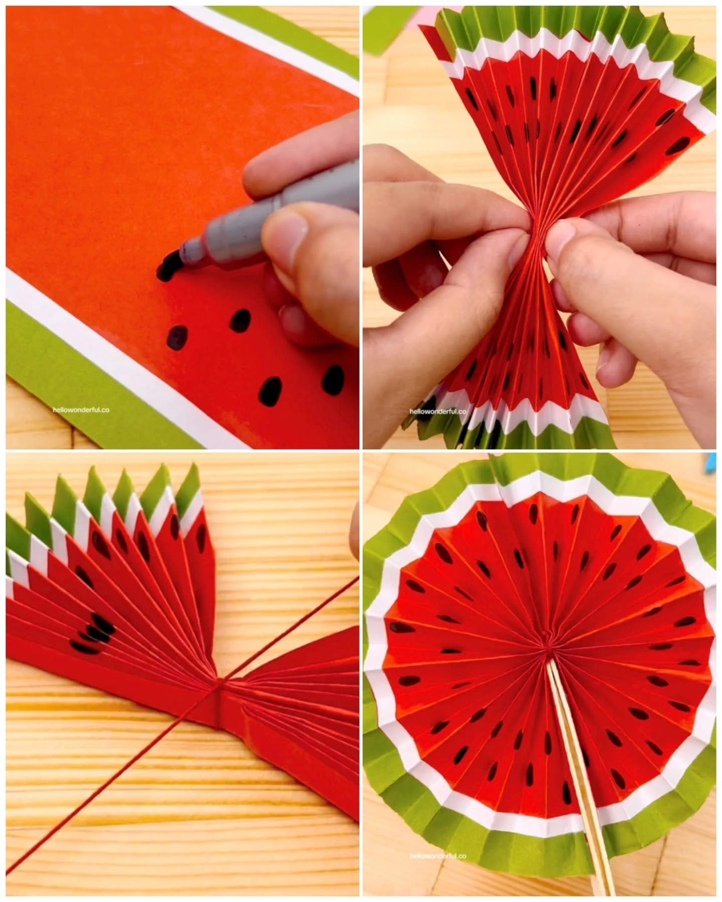 watermelon paper fan