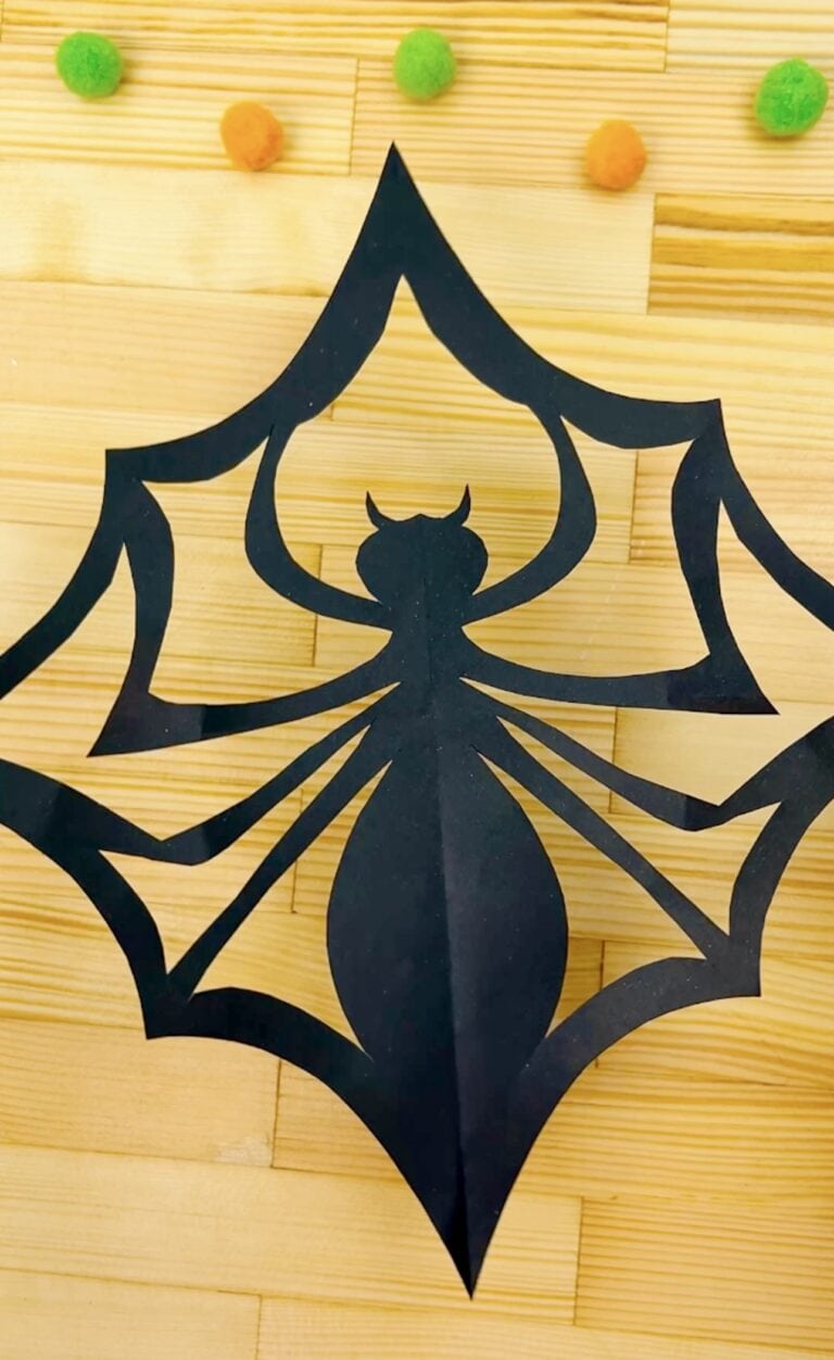 Easy Paper Spiderweb Craft With Printable Template