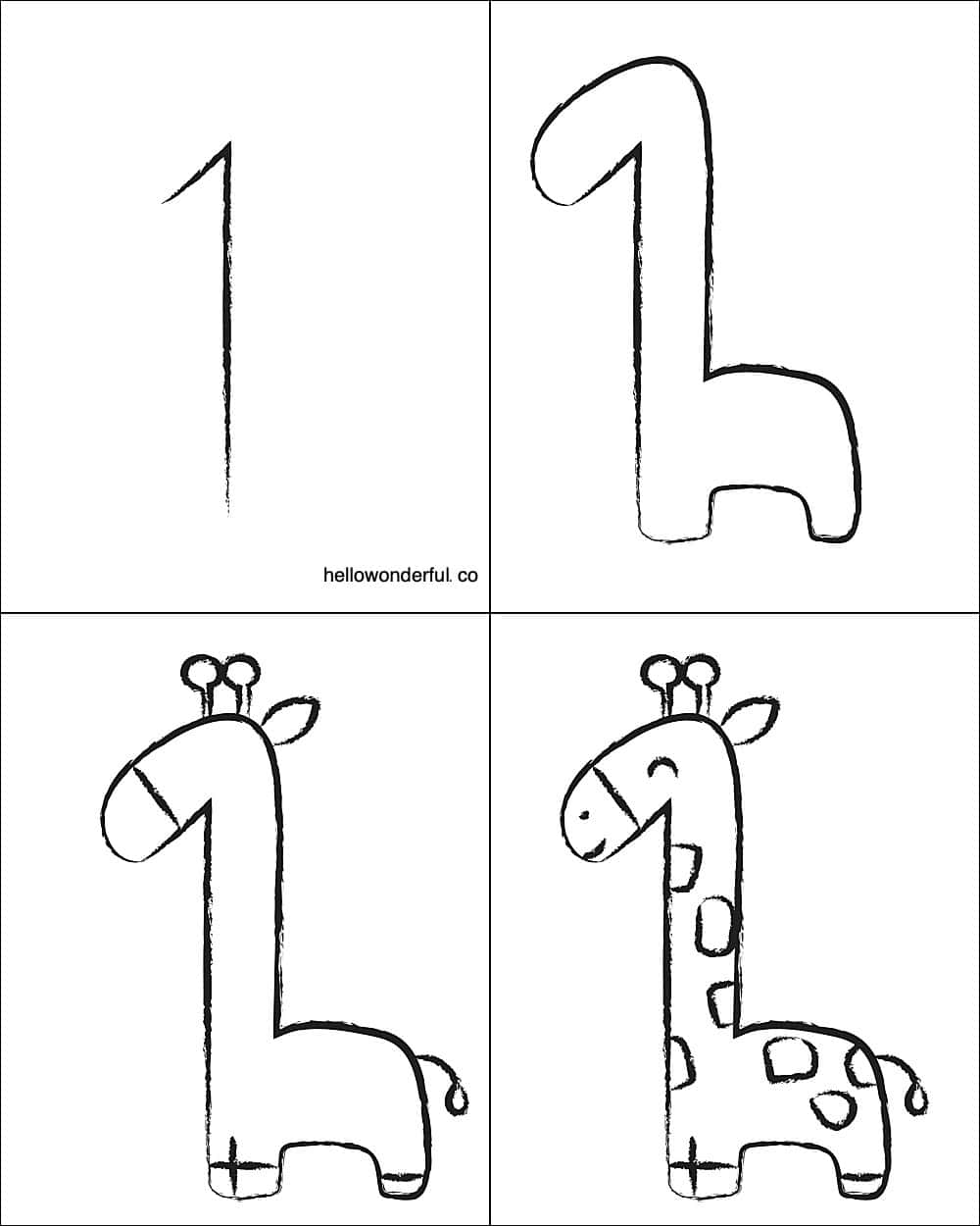 how to draw a giraffe