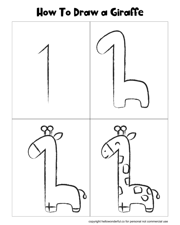 How To Draw A Giraffe – With Printable Template