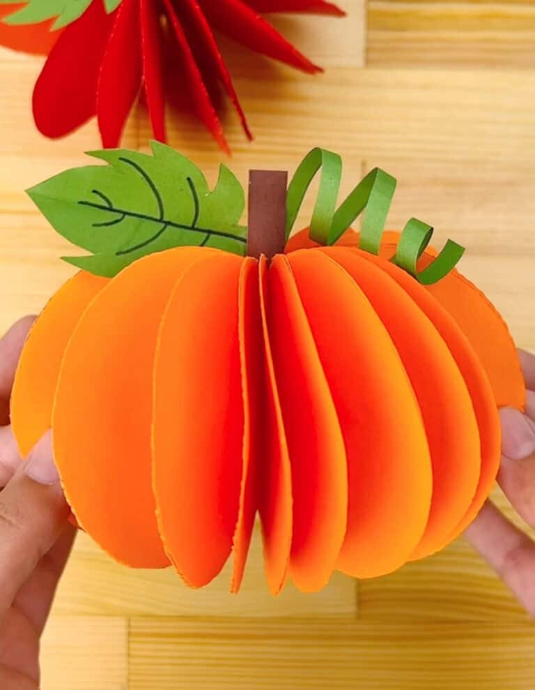Easy Paper Pumpkin Craft With Printable Template