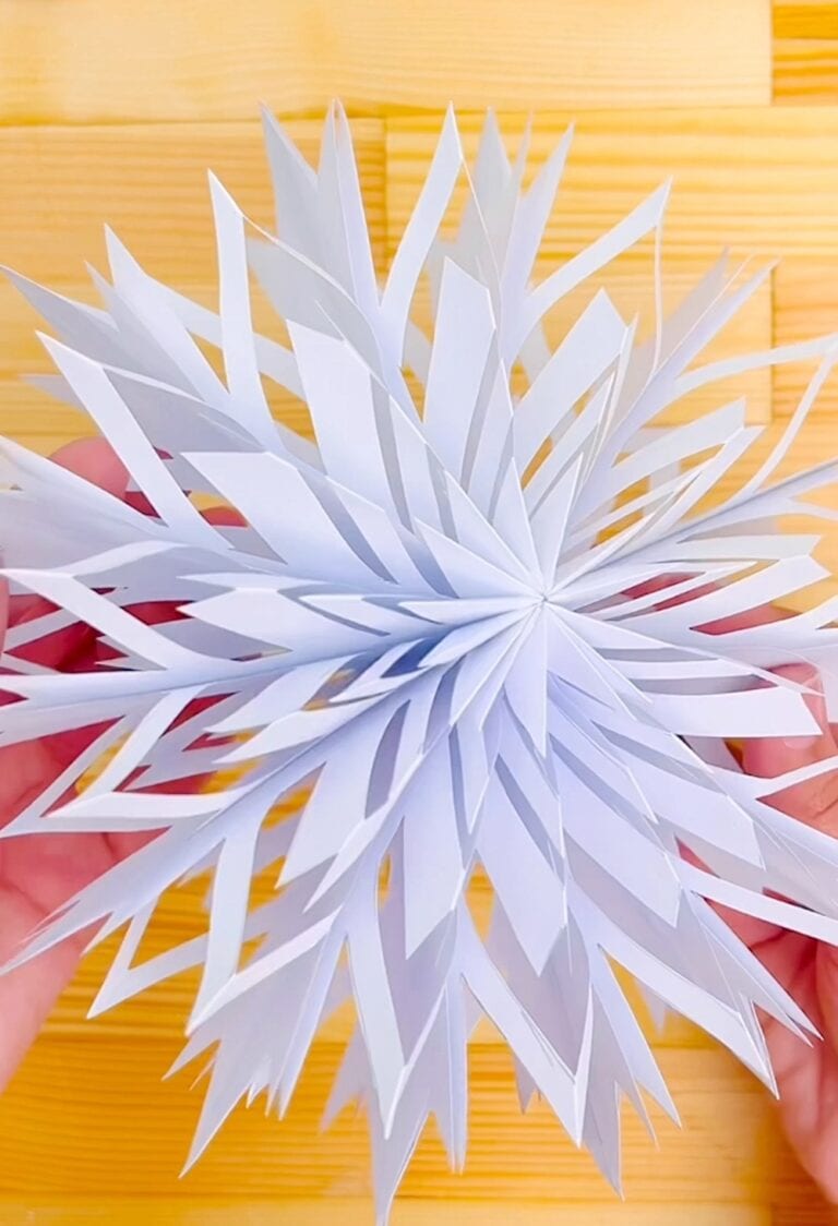 Beautiful 3D Paper Snowflake Craft With Printable Template