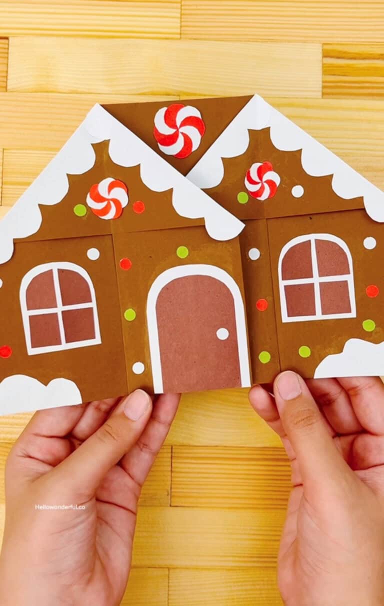 Gingerbread House Paper Craft With Printable Template