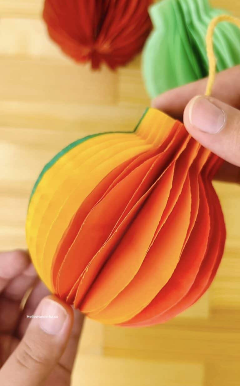 DIY Honeycomb Paper Ornaments With Printable Template