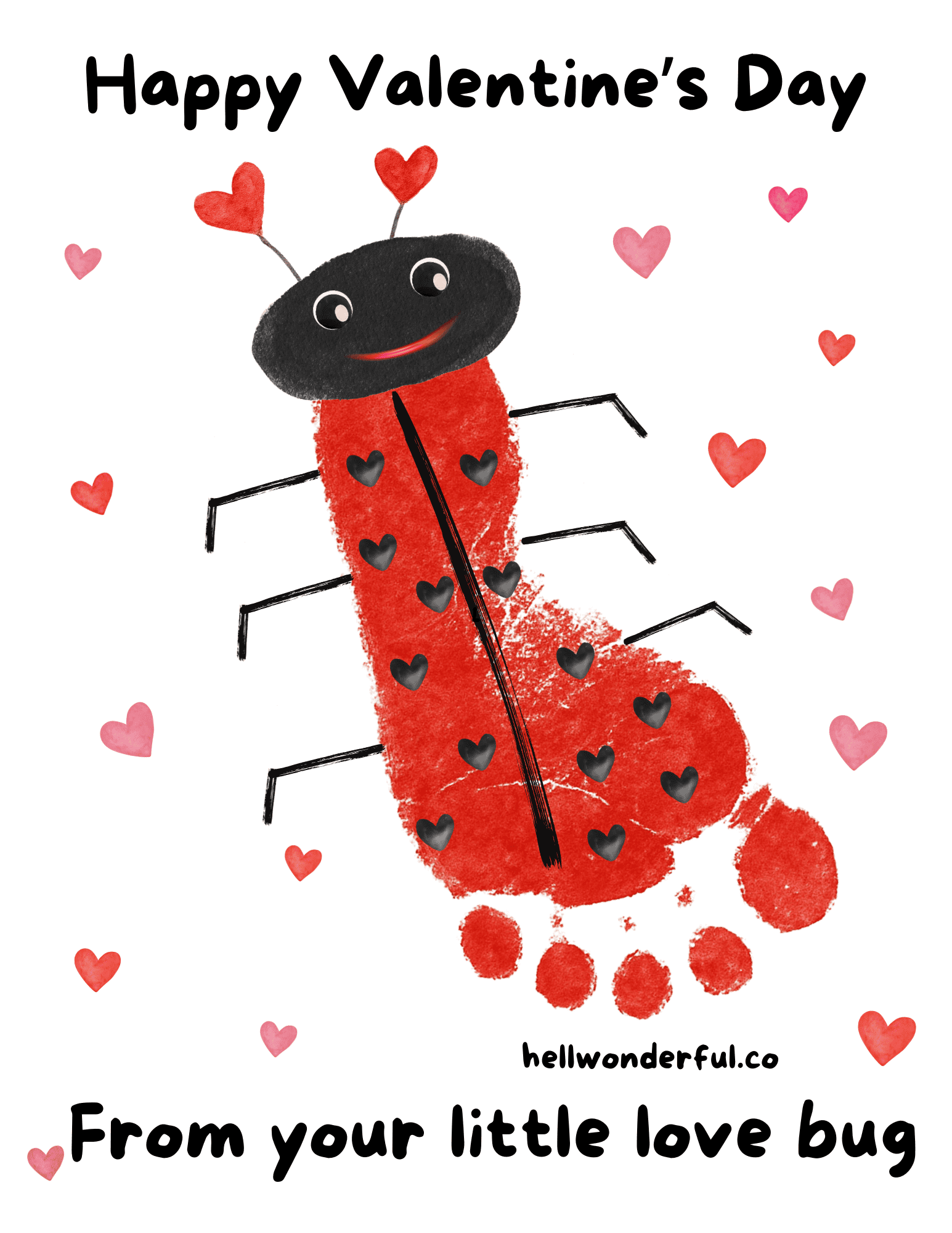 Ladybug Footprint Art