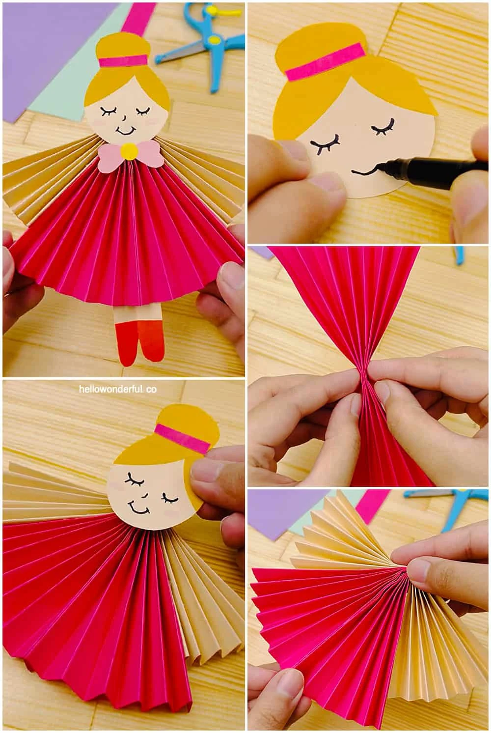 paper accordion doll craft