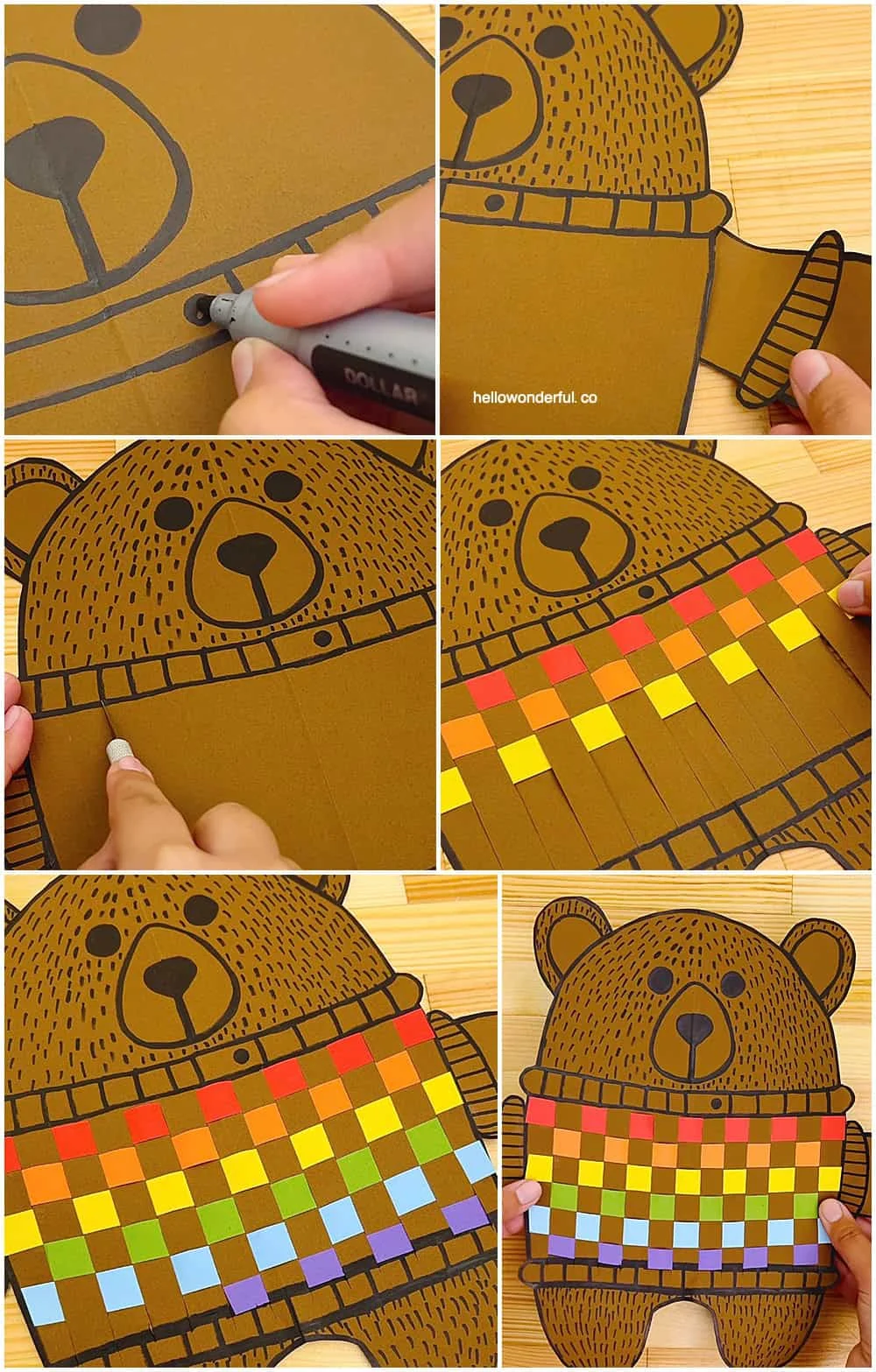 paper bear weaving craft