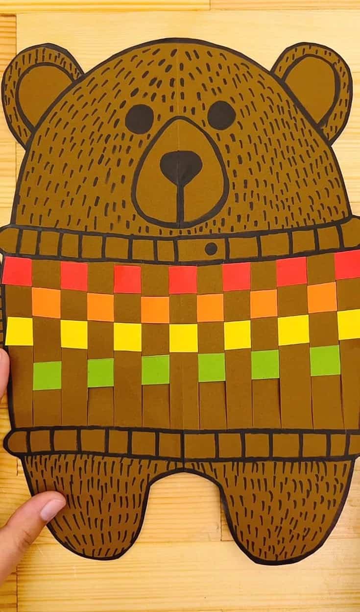 Paper Bear Weaving Craft
