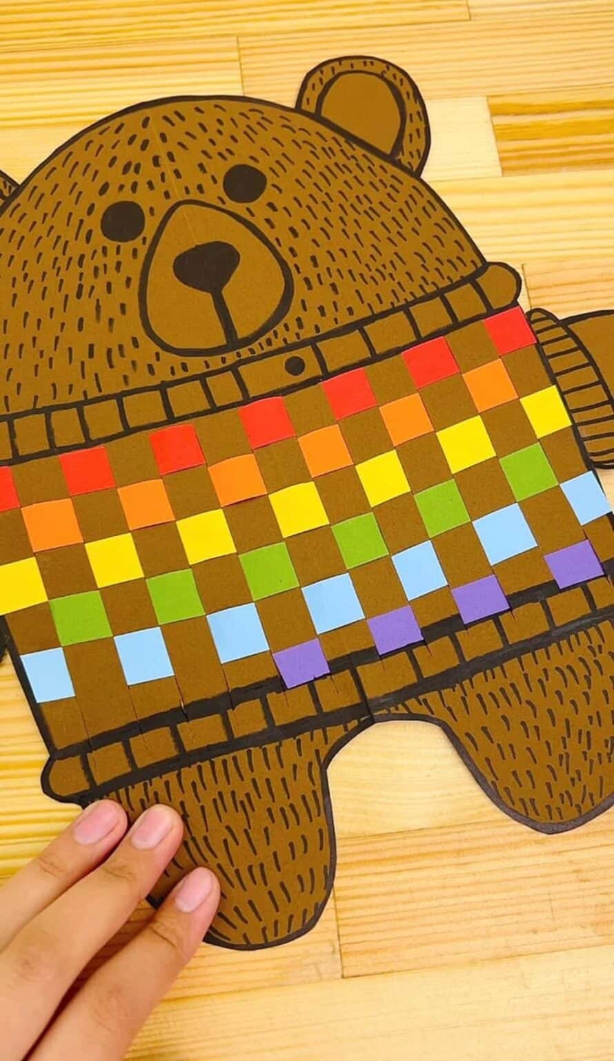 Paper Bear Weaving Craft - With Printable Template