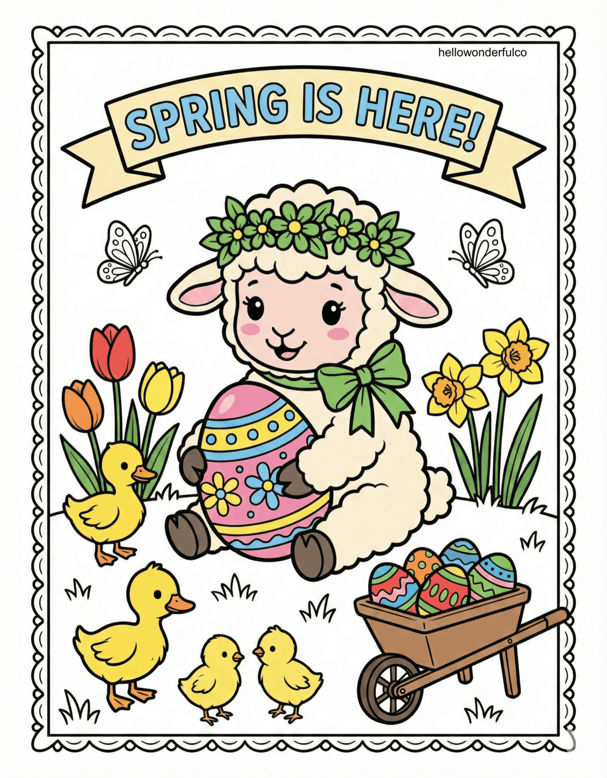Free Easter Coloring Pages - Printable Download - hello, Wonderful