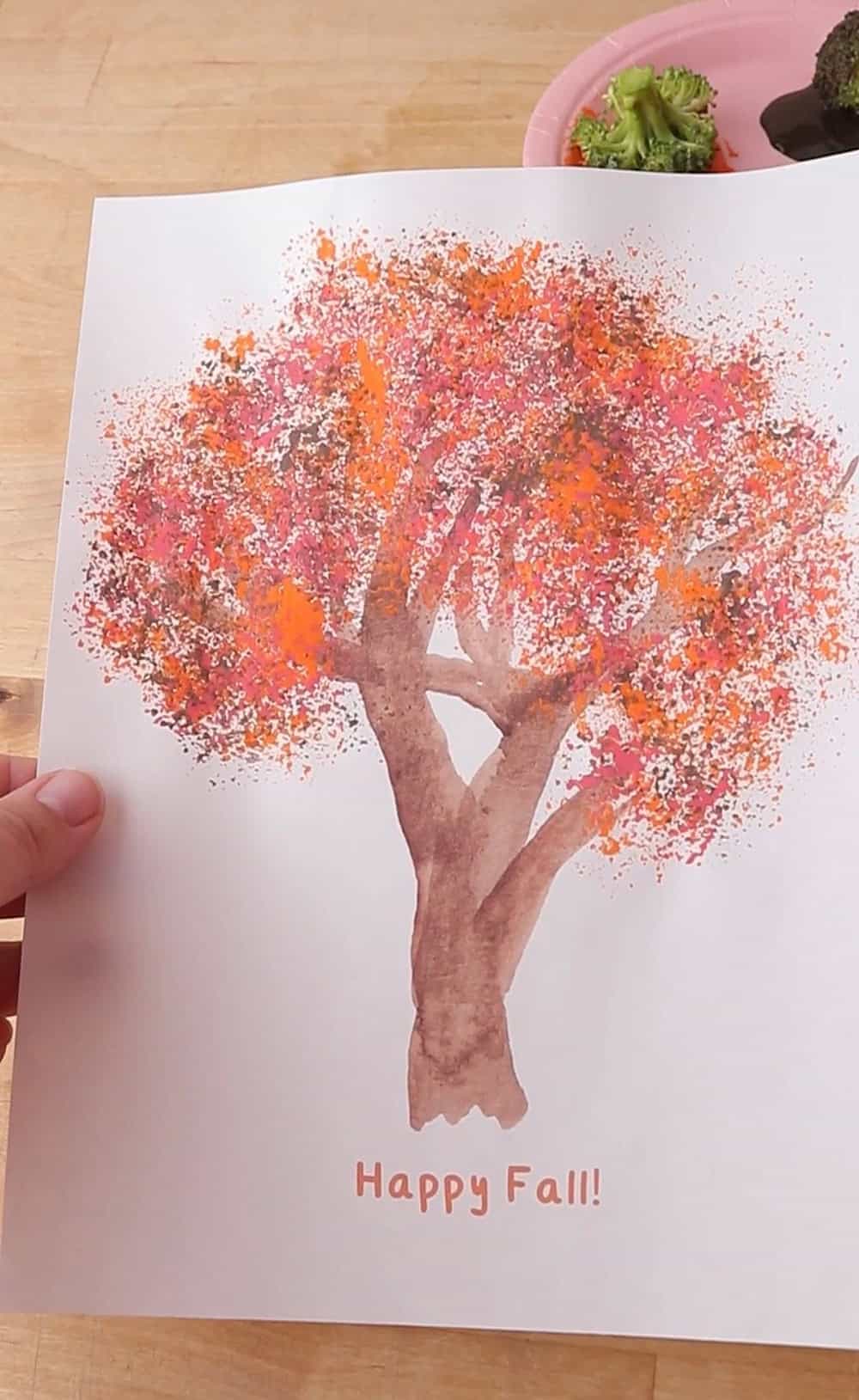 fall tree broccoli painting